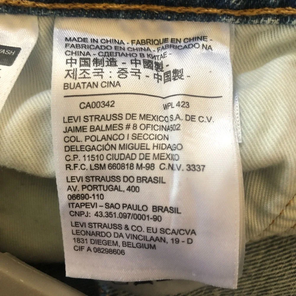 Levi's Premium Blue Jeans Men's 34x34 Dark Wash Denim Side Striped Lot 512 - Picture 12 of 13